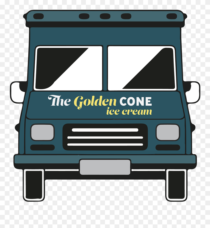 Fictitious Ice Cream Truck With Billboard And Banner - Bus Clipart