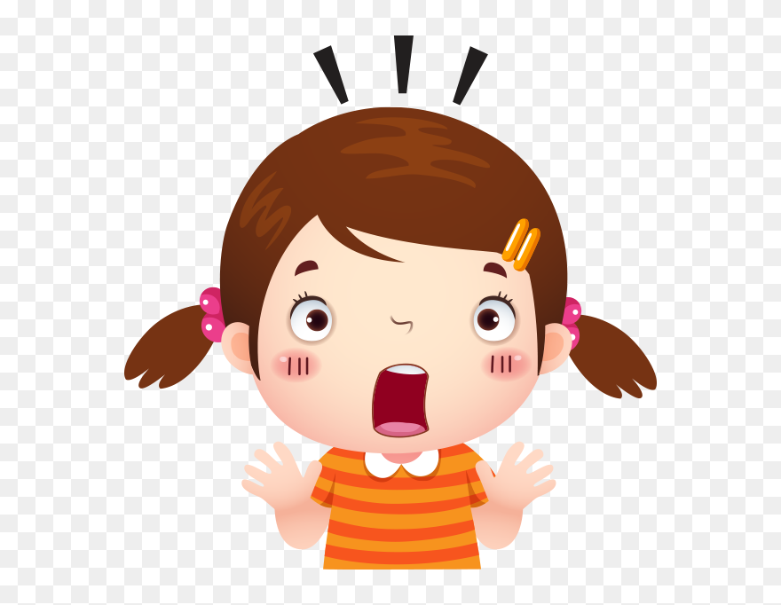 Little-girl - Different Emotions Faces Clipart