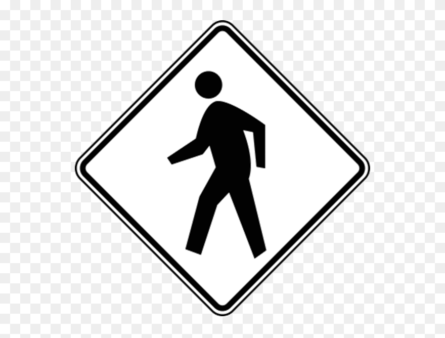 White Pedestrian Crossing Sign Clipart
