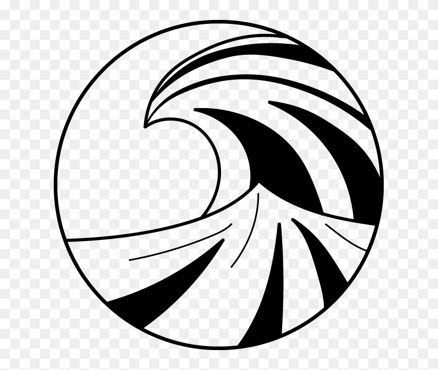 A Black And White Wave Arcing Clipart