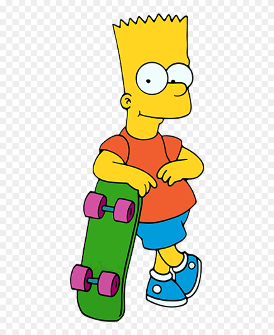Bart Simpson Marge Simpson Homer Simpson Lisa Simpson - Bart Simpson With Skateboard Clipart
