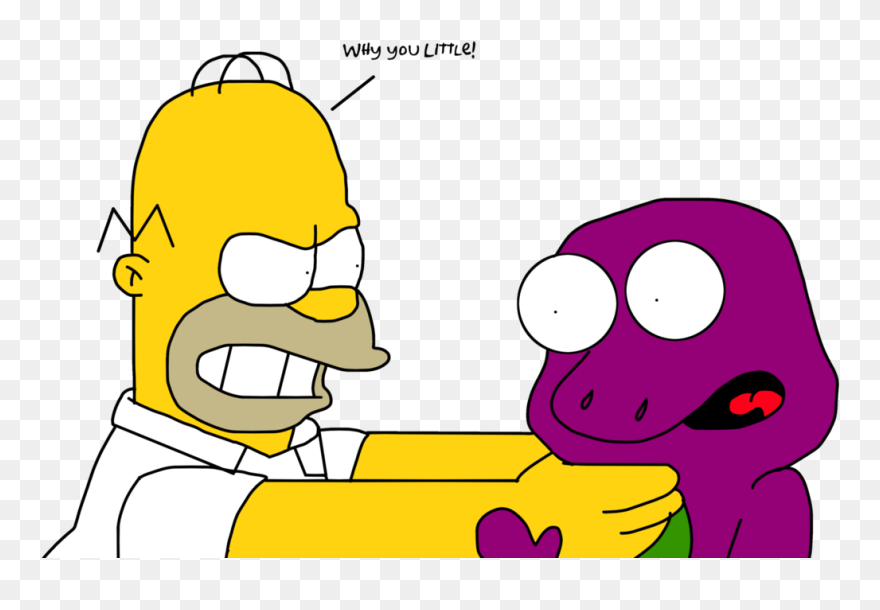 Homer Simpson Strangling Barney Clipart