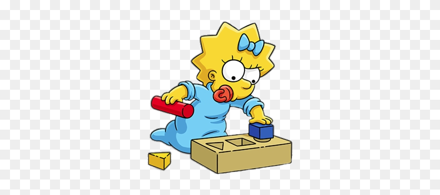 Maggie Simpson Playing Game - Maggie Cartoon Characters The Simpsons Clipart