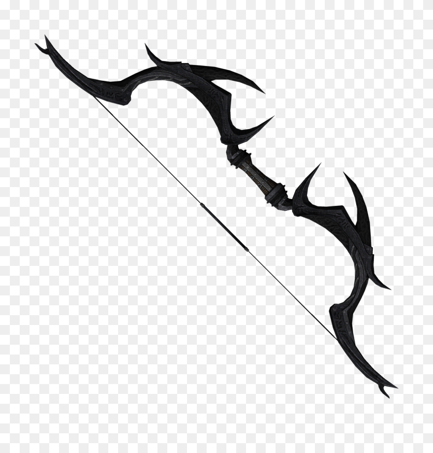 Black Bow Weapon Png Clipart