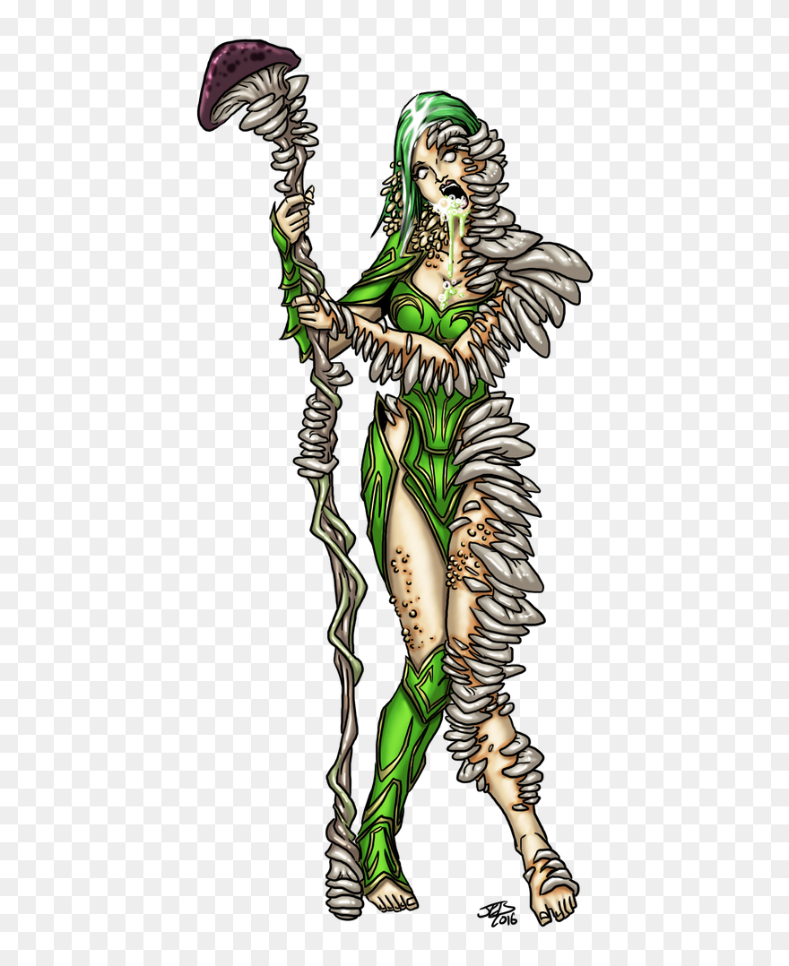 Fungus Corruption - Fungal Skeleton Fantasy Art Clipart