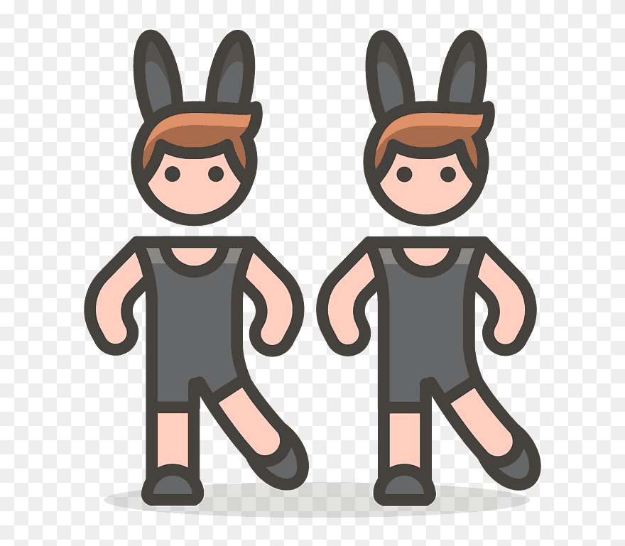 Men With Bunny Ears Emoji Clipart - Png Download