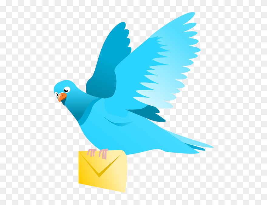 A Flying Pigeon Delivering A Message Clip Art - Message Clipart - Png Download
