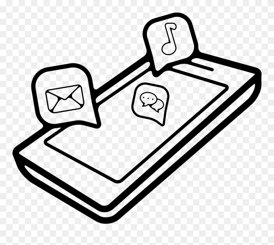 Chat Bubbles On A In Phone Perspective - Cell Phone Icon Perspective Clipart