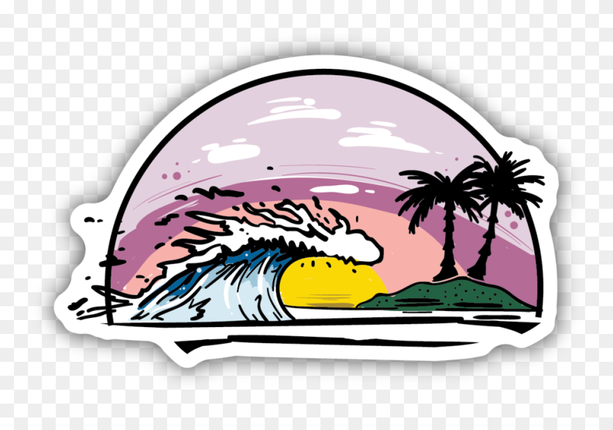Sunset Waves Sticker Clipart