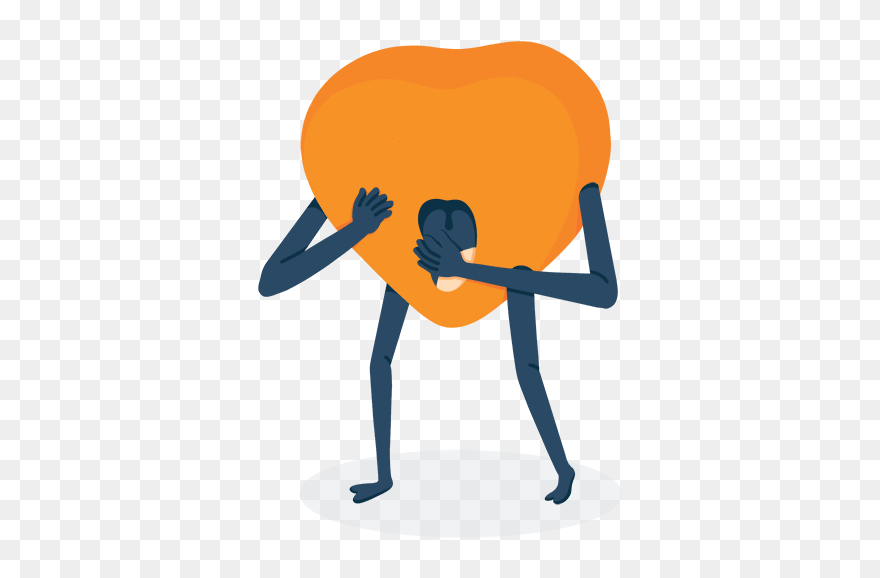 Tired Heart Illustration - Cartoon Clipart