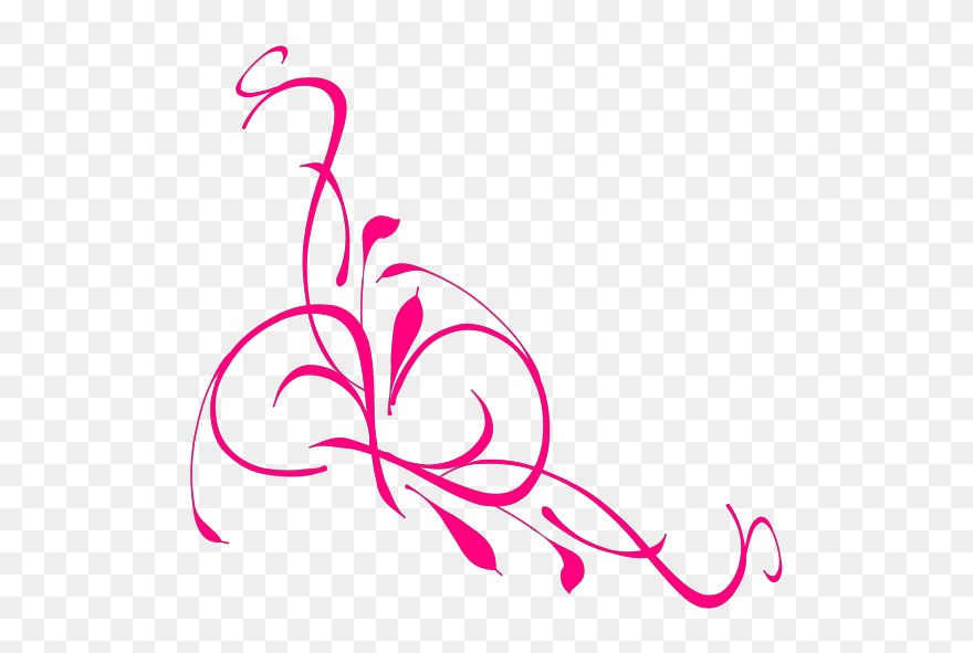 Floral Swirl Bubblegum Magenta Svg Clip Arts - Swirl Clip Art Christmas - Png Download