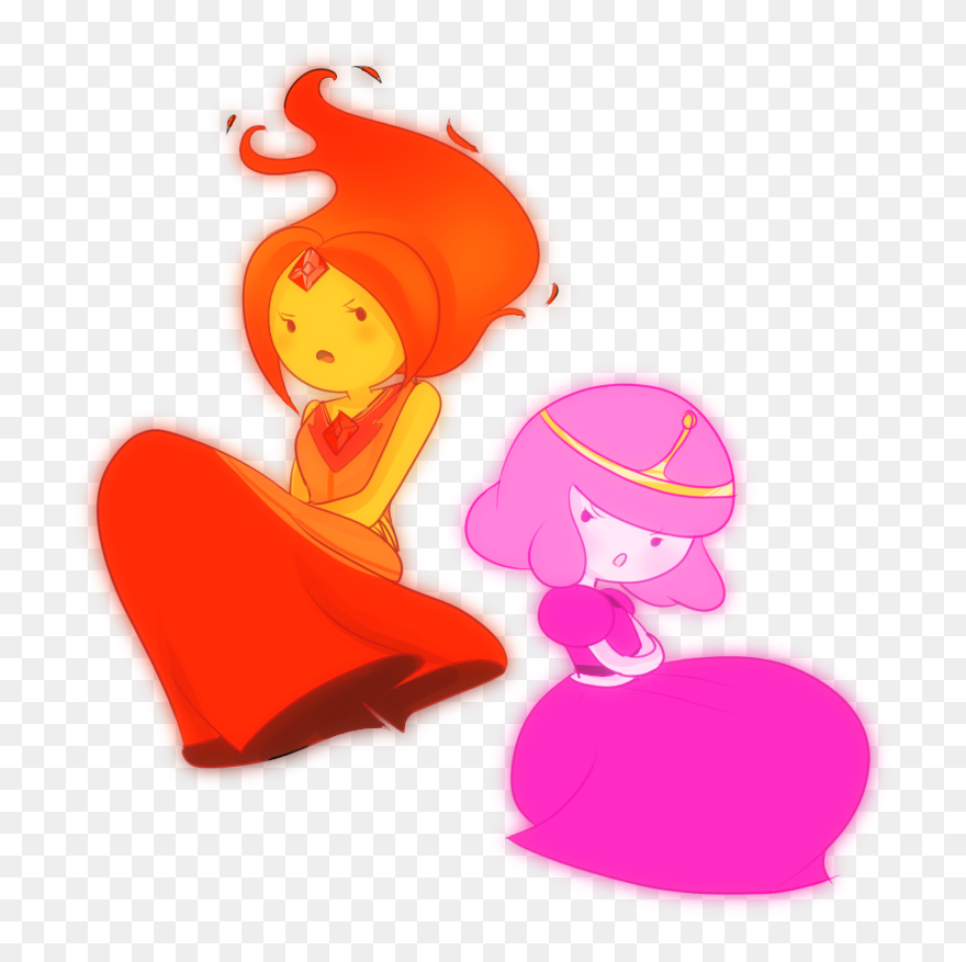 Finn The Human Adventure Time - Flame Princess And Bubblegum Clipart