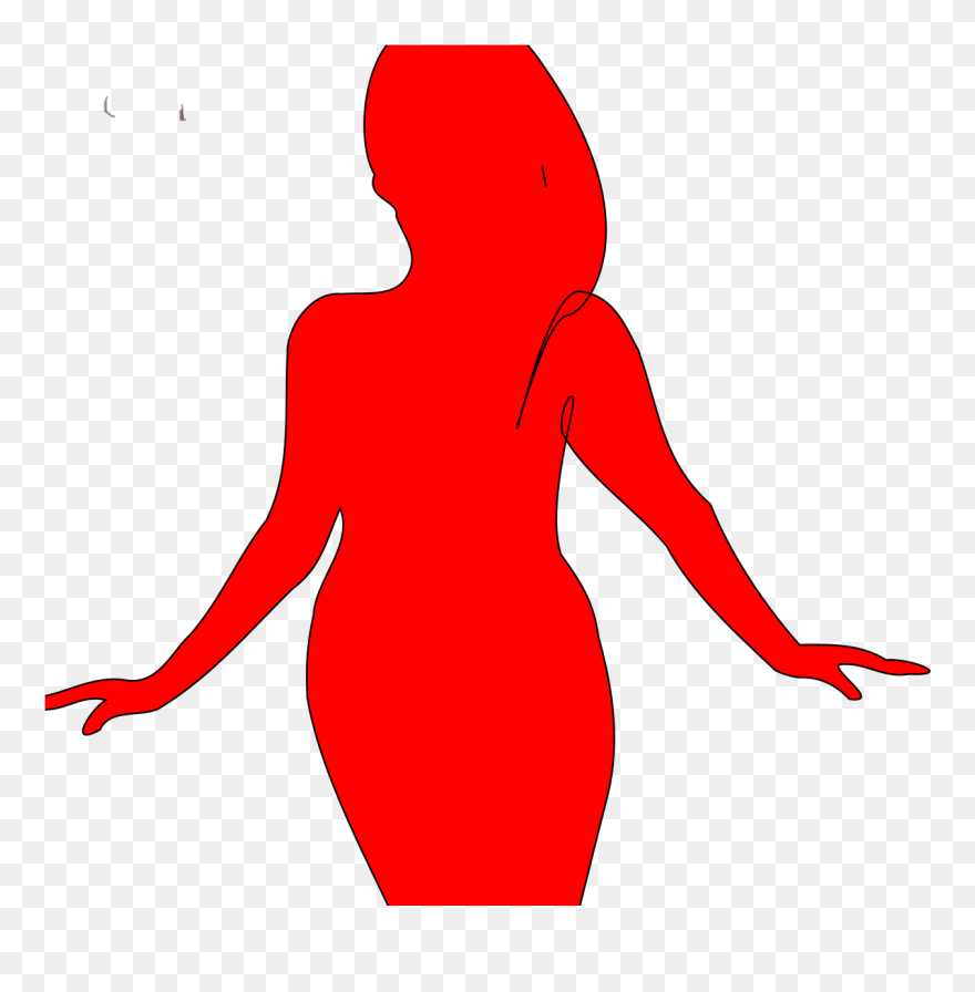 Dancing Curvy Woman Silhouette Clipart