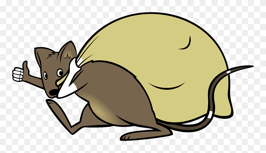 Cartoon Mouse On The Way Clipart - 老鼠 偷 东西 - Png Download