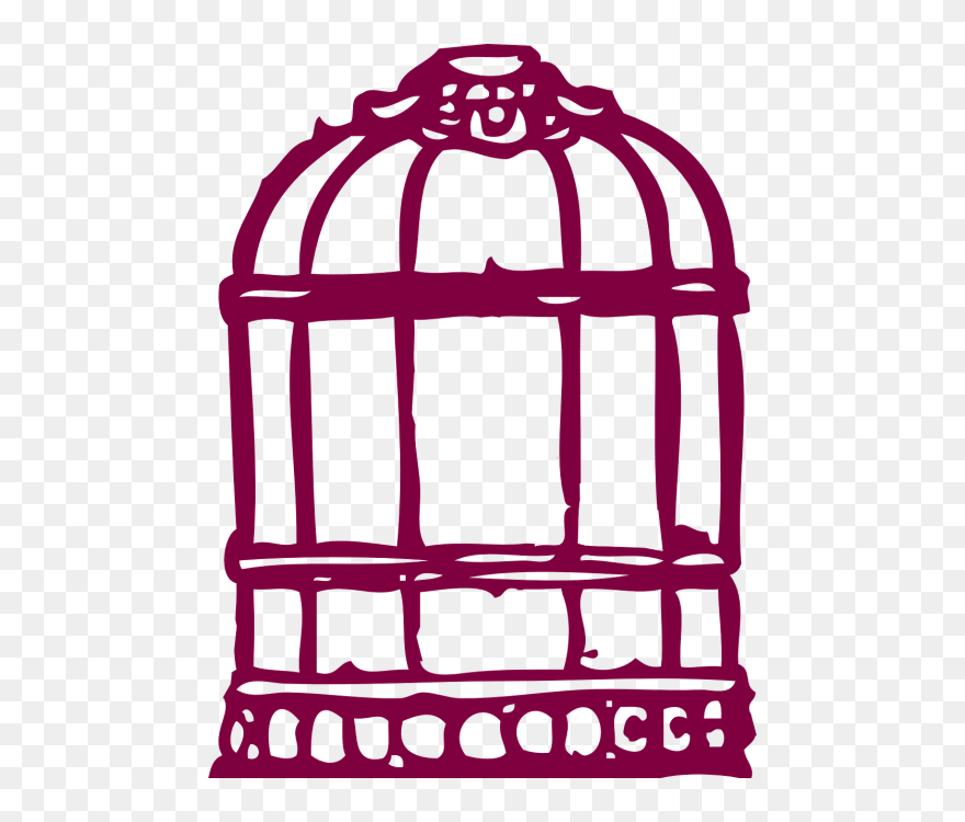 Birdcage Vintage Baroque - Parrot In Cage Png Clipart