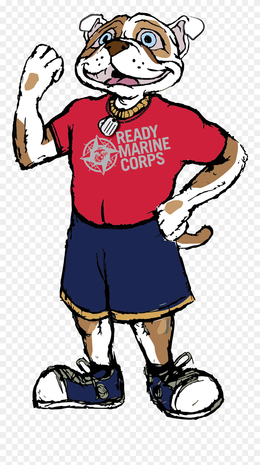 The Ready Marine Corps Kids Mascot Clipart