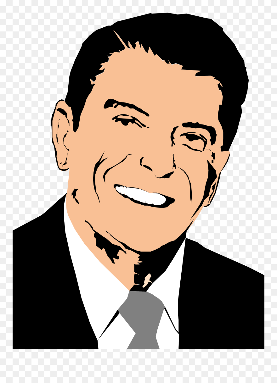 Clipart Face Cowboy - Cartoon Images Of Ronald Reagan - Png Download