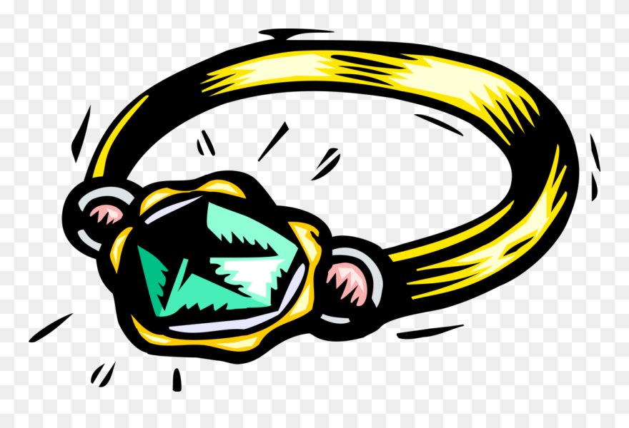 Vector Illustration Of Engagement Or Wedding Ring Diamond - Portable Network Graphics Clipart