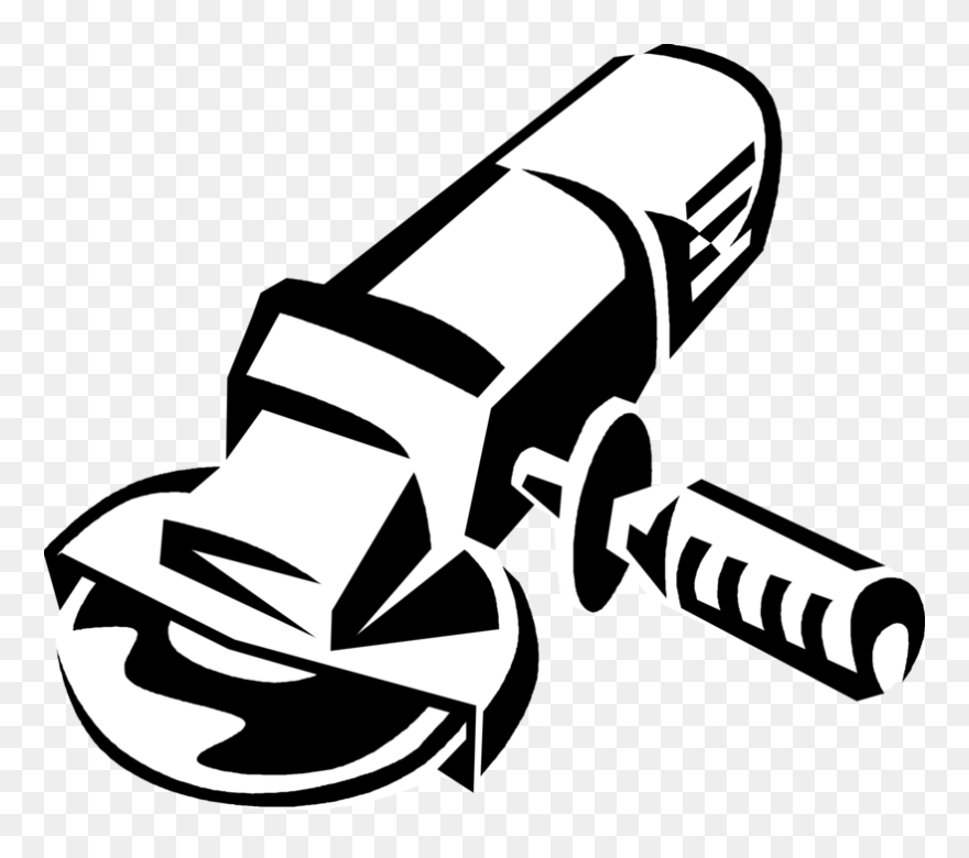 Vector Illustration Of Angle Grinder Polishing Machine - Polisher Vector Clipart