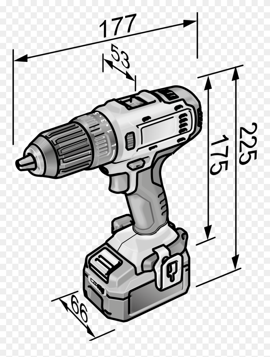 Impact Drill Black And White Drawing Clipart