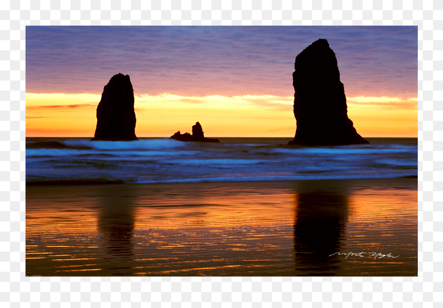 Haystack Rock Beach Shore Sunrise Sunset - Haystack Rock Clipart