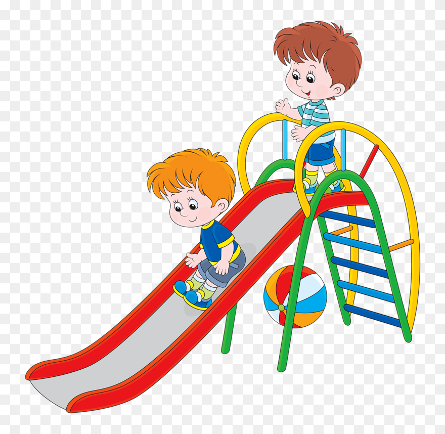 Play On The Slide Clipart - Png Download