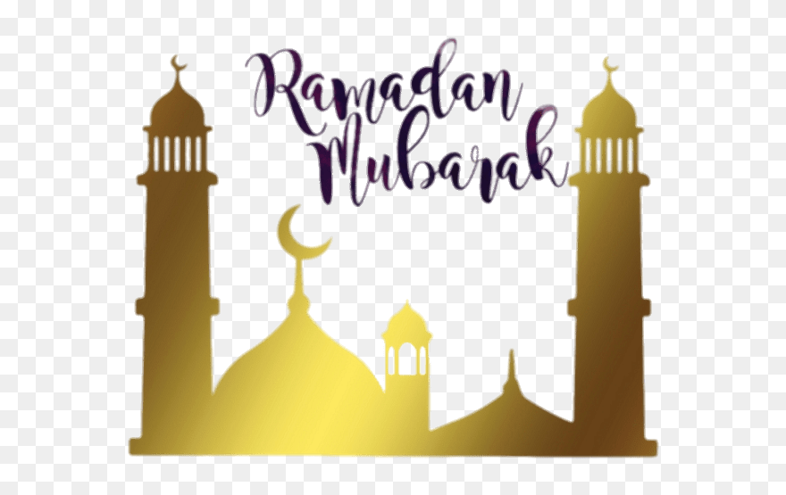 Ramadan Mubarak Golden Mosque - Transparent Ramzan Mubarak Png Clipart