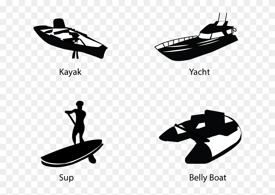 Belly Boat Silhouette Clipart