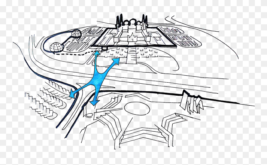 Footbridge Sheikh Zayed Grand Mosque - Sketch Clipart