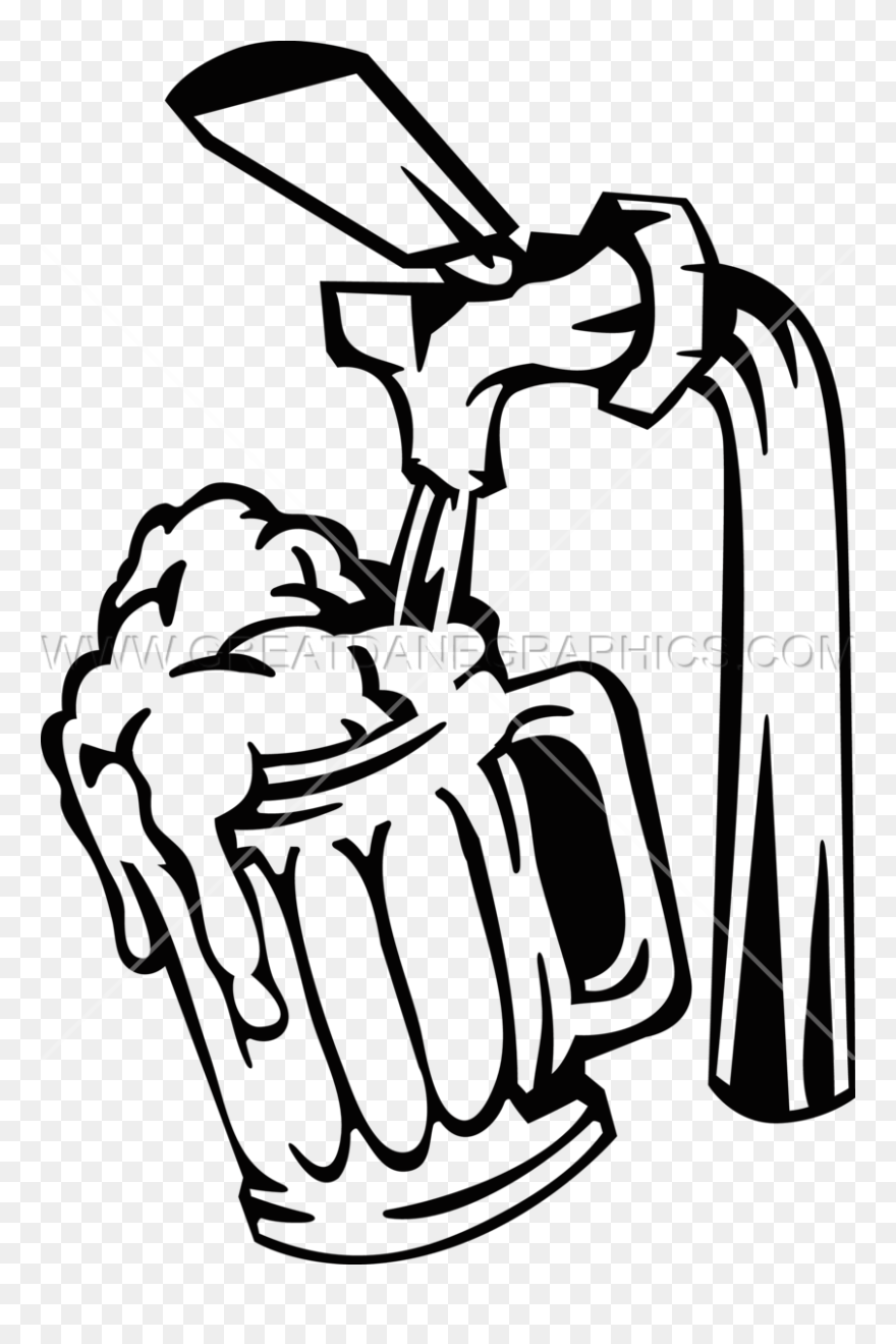 Pint Of Beer Drawing - Beer Tap Clipart - Png Download