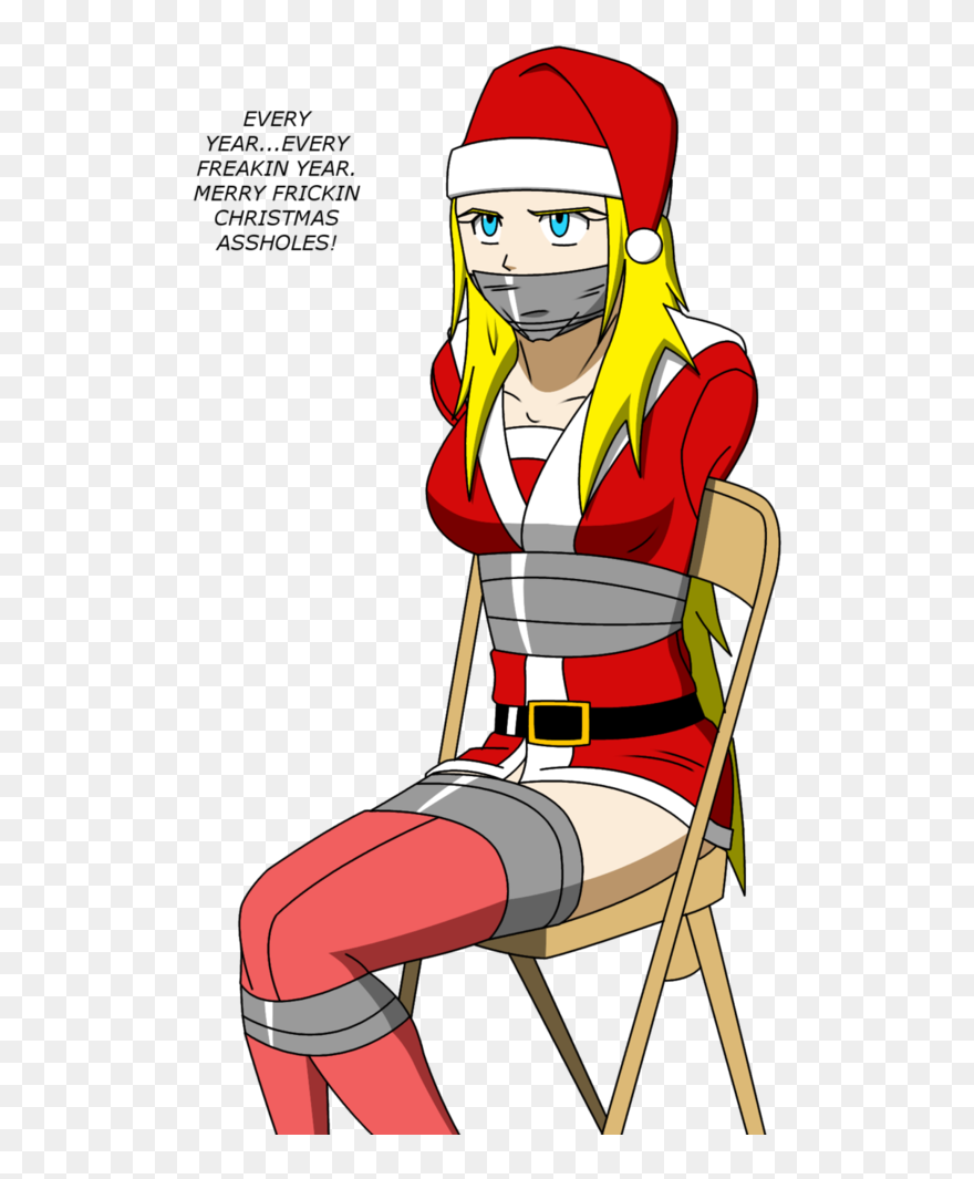 Transparent Christmas Hats Png - Duct Taped Anime Girl Clipart