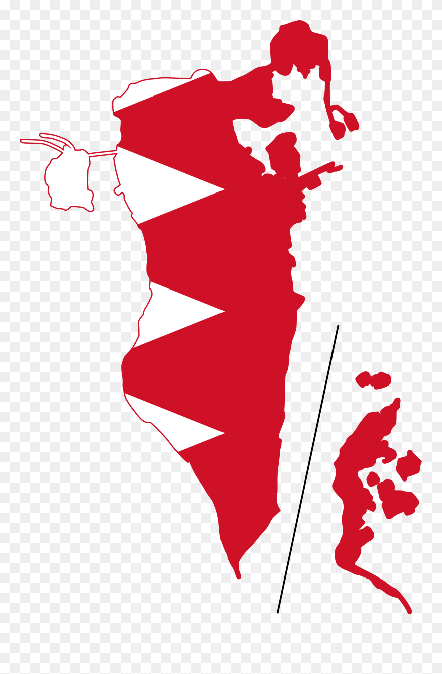 Bahrain Flag Map Png Clipart