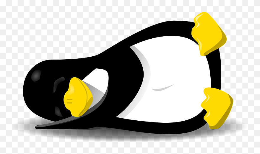 Tux Asleep Clipart - Linux Penguin Png Transparent Png