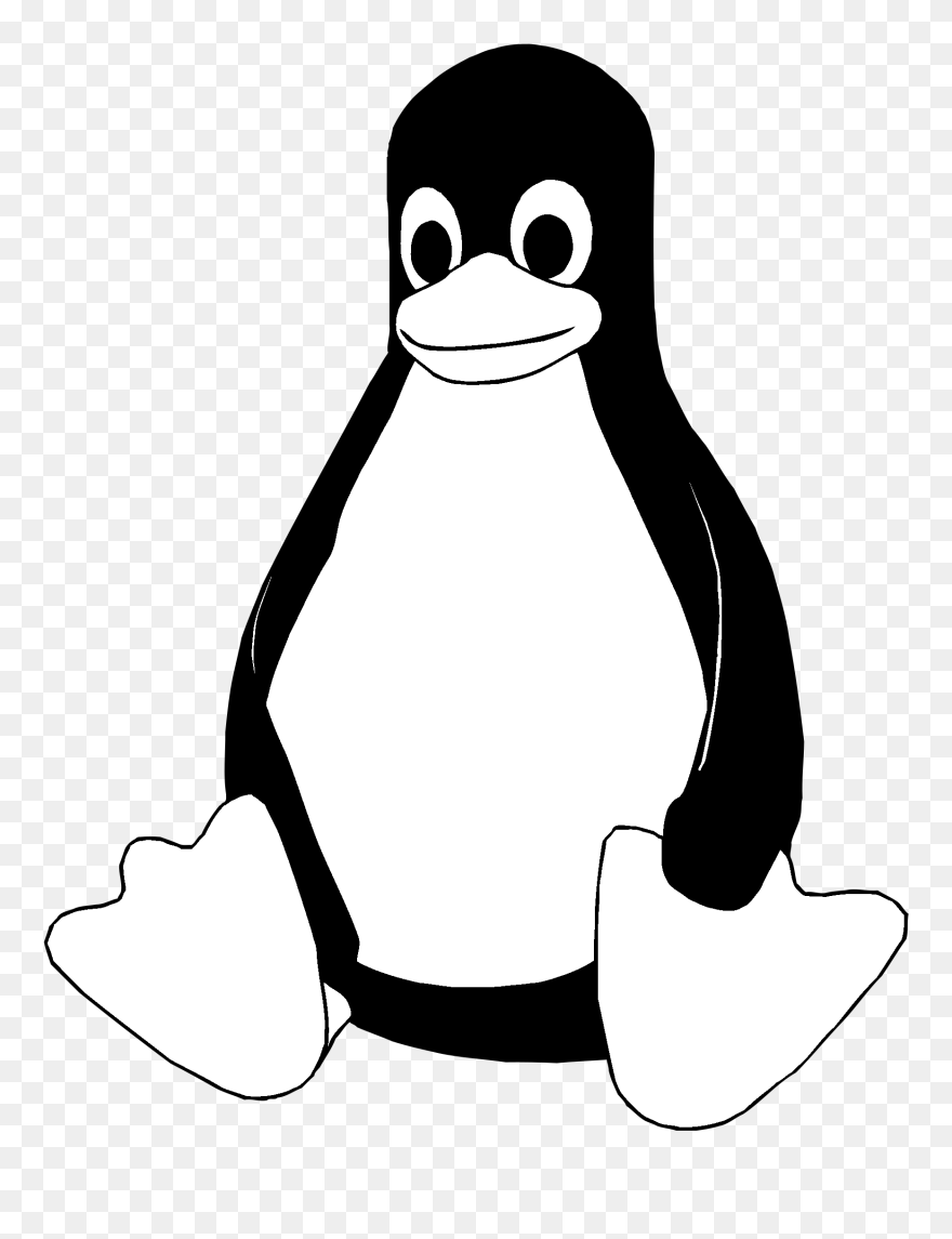 Linux Tux Logo Black And White - Linux Logo Clipart