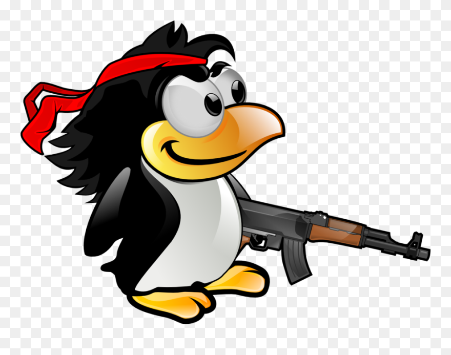 Penguin With A Black Hat Clipart , Png Download - Linux Mint Debian Transparent Png