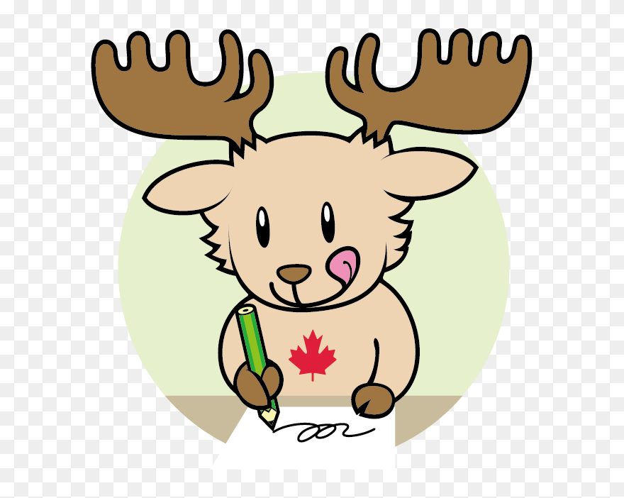 Clipart Reindeer Secret Santa - Maple Leaf Learning Drawing - Png Download