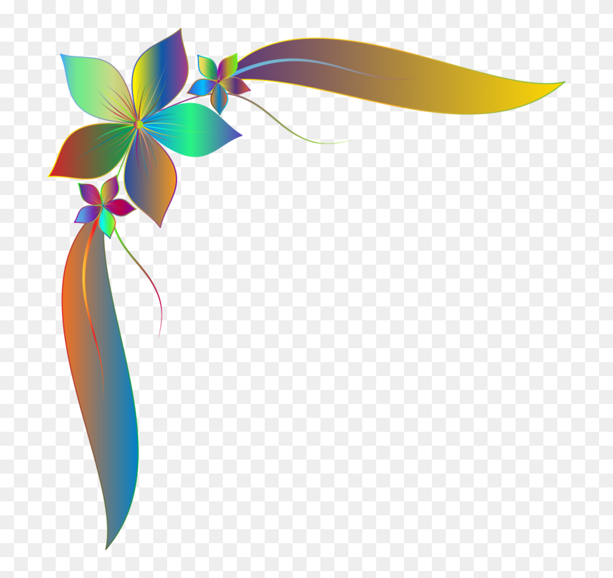 Plant,flora,leaf - Flower Corner Design Clipart - Png Download