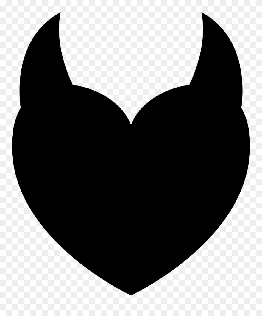 Devil Heart Sign Of The Horns Demon - Broken Heart With Horns Clipart
