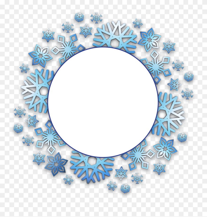 Snowflake Border Png Download - Snowflake Frame Png Clipart