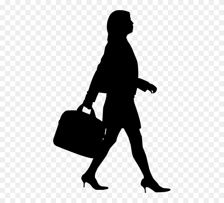 Silhouette Business Woman - Business Woman Walking Silhouette Clipart