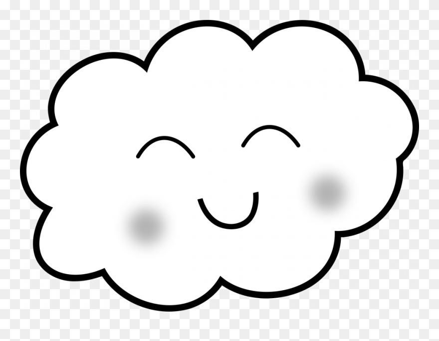 Printable Cloud Coloring Pages - Smile Cloud Png Clipart