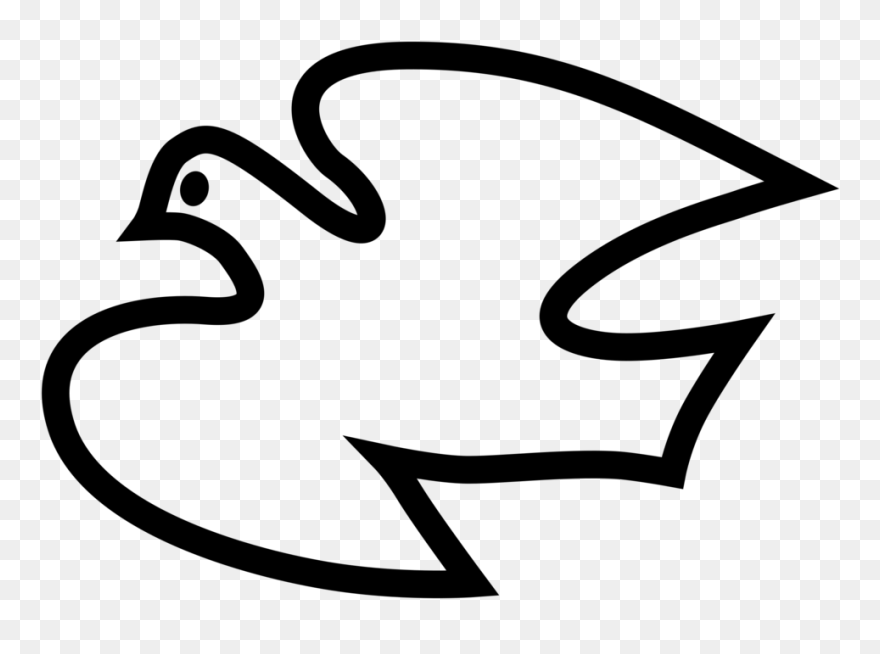 Cartoon Image Of A Peace Dove - Line Drawing Of Simple Dove Clipart