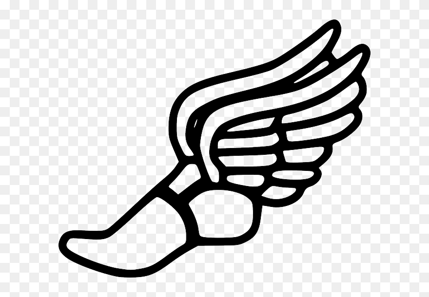 Fitness Clipart Symbol - Track And Field Winged Foot - Png Download