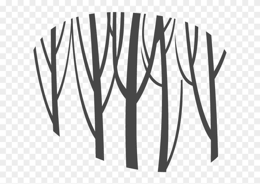 Forest Silhouette Trunk - Tree Trunk Silhouette Forest Clipart