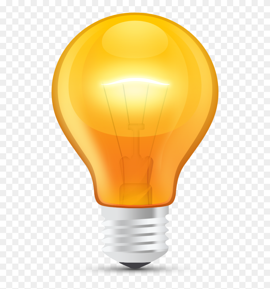 Incandescent Light Bulb Icon - Light Bulb Icon Clipart