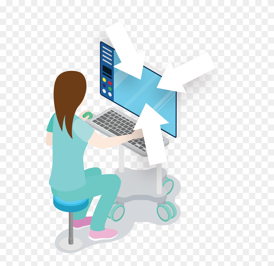 Nurse With Computer Clipart - Png Download