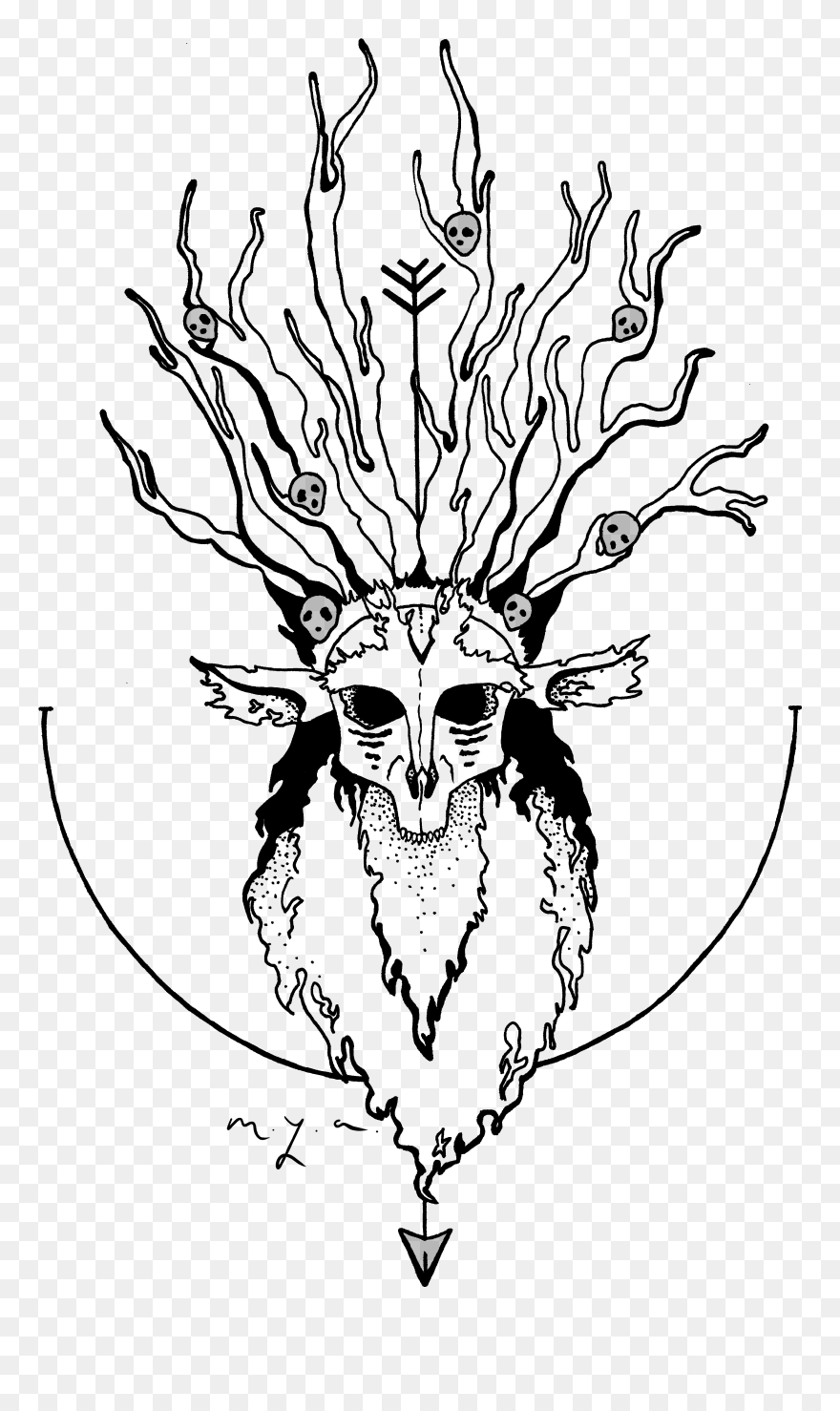 Collection Of Free Fern Drawing Deer Download On Ui - Illustration Clipart