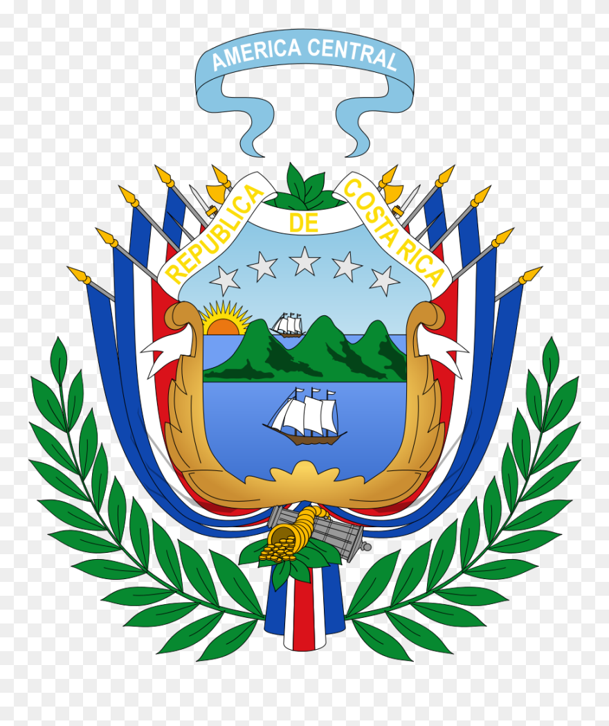 Transparent Costa Rica Clipart - Symbol Costa Rica Coat Of Arms - Png Download