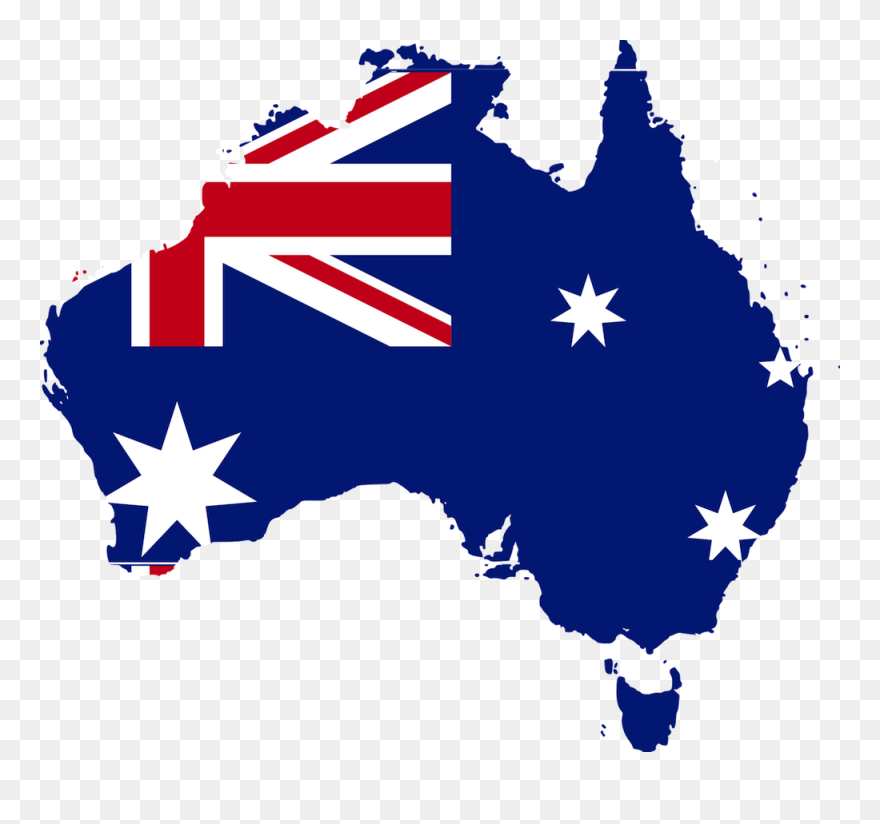 Australia Flag Map Clipart
