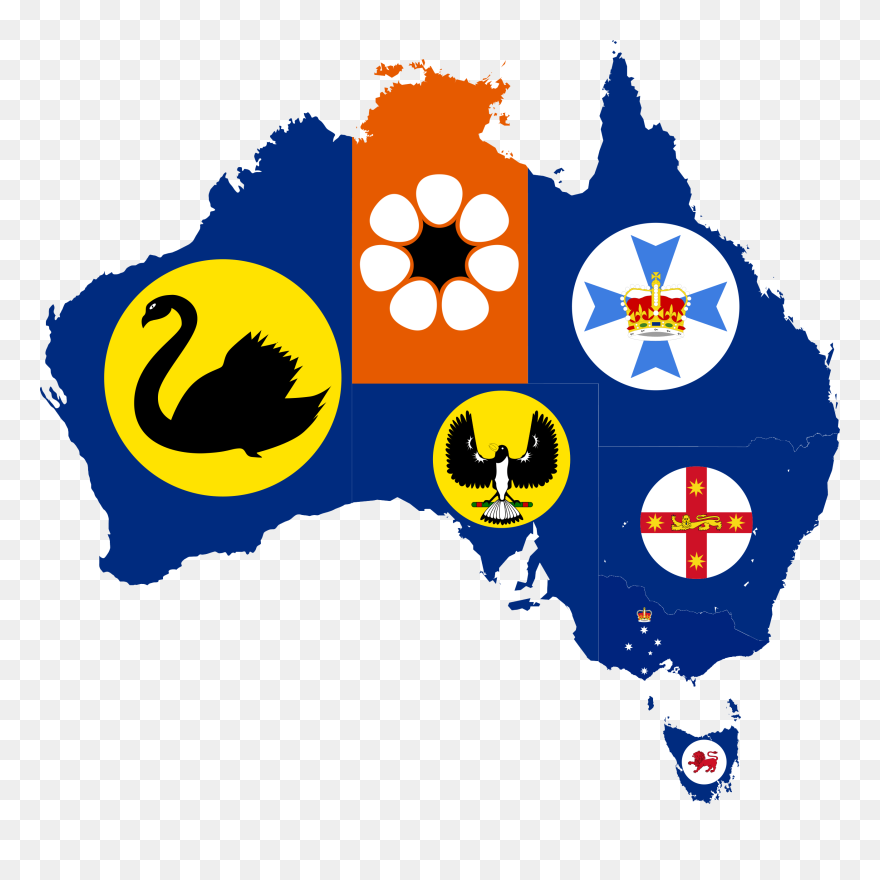 Transparent Australiana Clipart - Flags For Australian States And Territories - Png Download